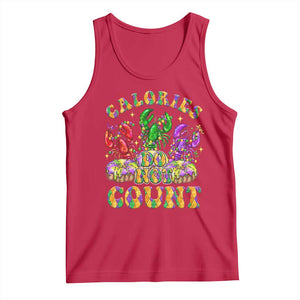 Funny Mardi Gras Tank Top King Cake Calories Dont Count TS09 Red Print Your Wear