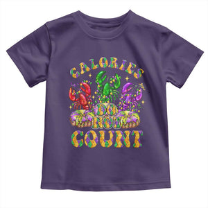 Funny Mardi Gras Toddler T Shirt King Cake Calories Dont Count TS09 Purple Print Your Wear