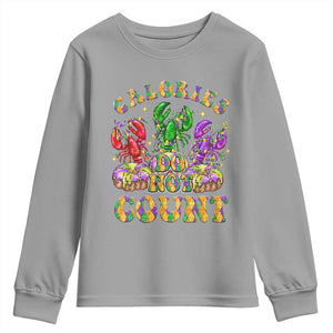 Funny Mardi Gras Youth Sweatshirt King Cake Calories Dont Count TS09 Sport Gray Print Your Wear