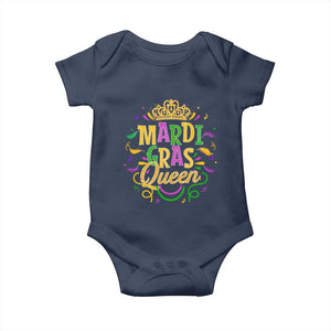 Mardi Gras Queen Baby Onesie Parade Party Fat Tuesday New Orleans TS09 Navy Print Your Wear