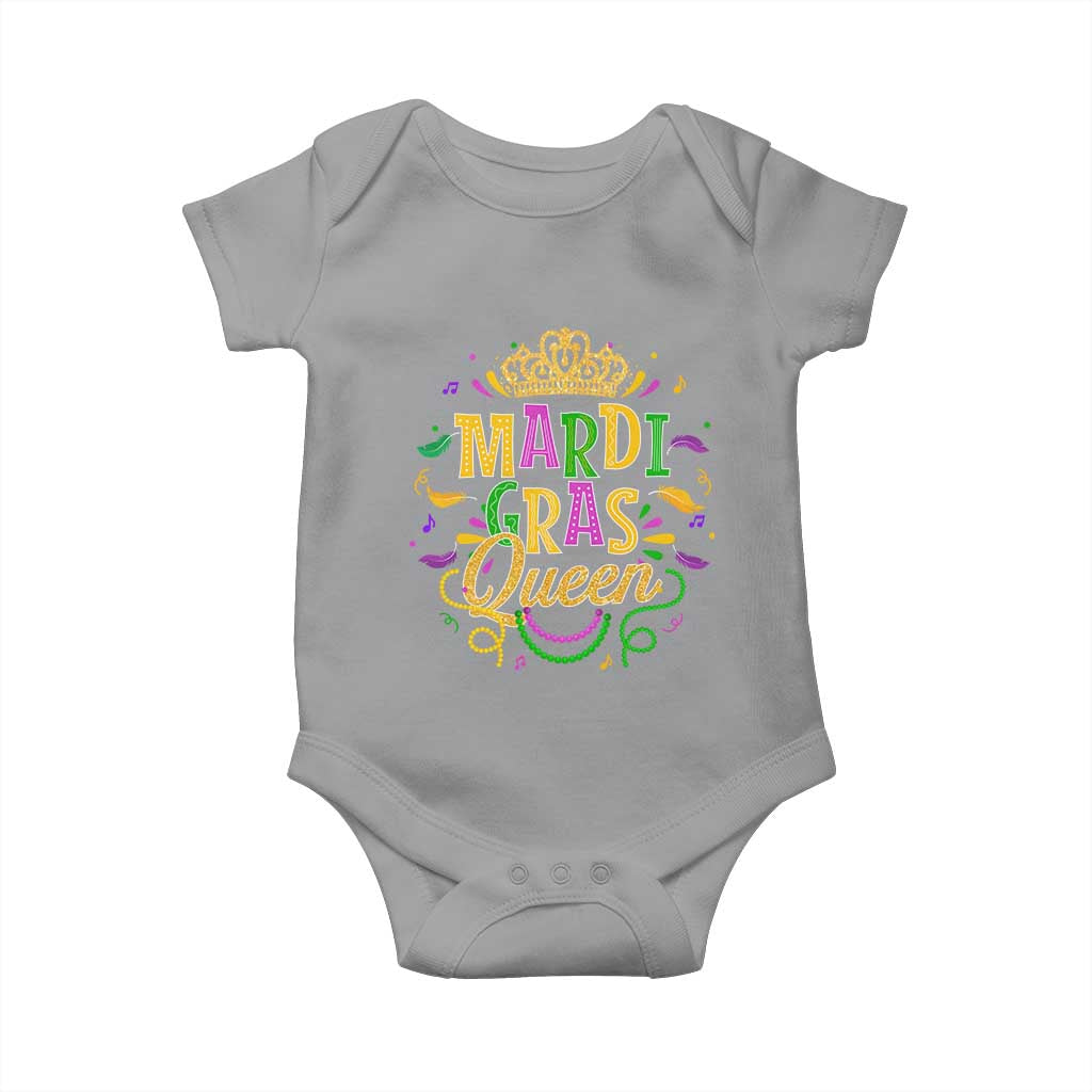 Mardi Gras Queen Baby Onesie Parade Party Fat Tuesday New Orleans TS09 Sport Gray Print Your Wear