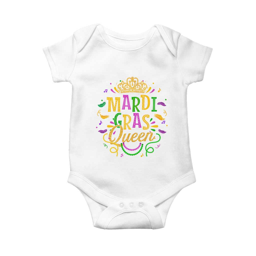 Mardi Gras Queen Baby Onesie Parade Party Fat Tuesday New Orleans TS09 White Print Your Wear