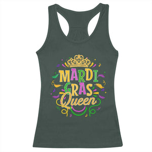 Mardi Gras Queen Racerback Tank Top Parade Party Fat Tuesday New Orleans TS09 Dark Forest Green Print Your Wear