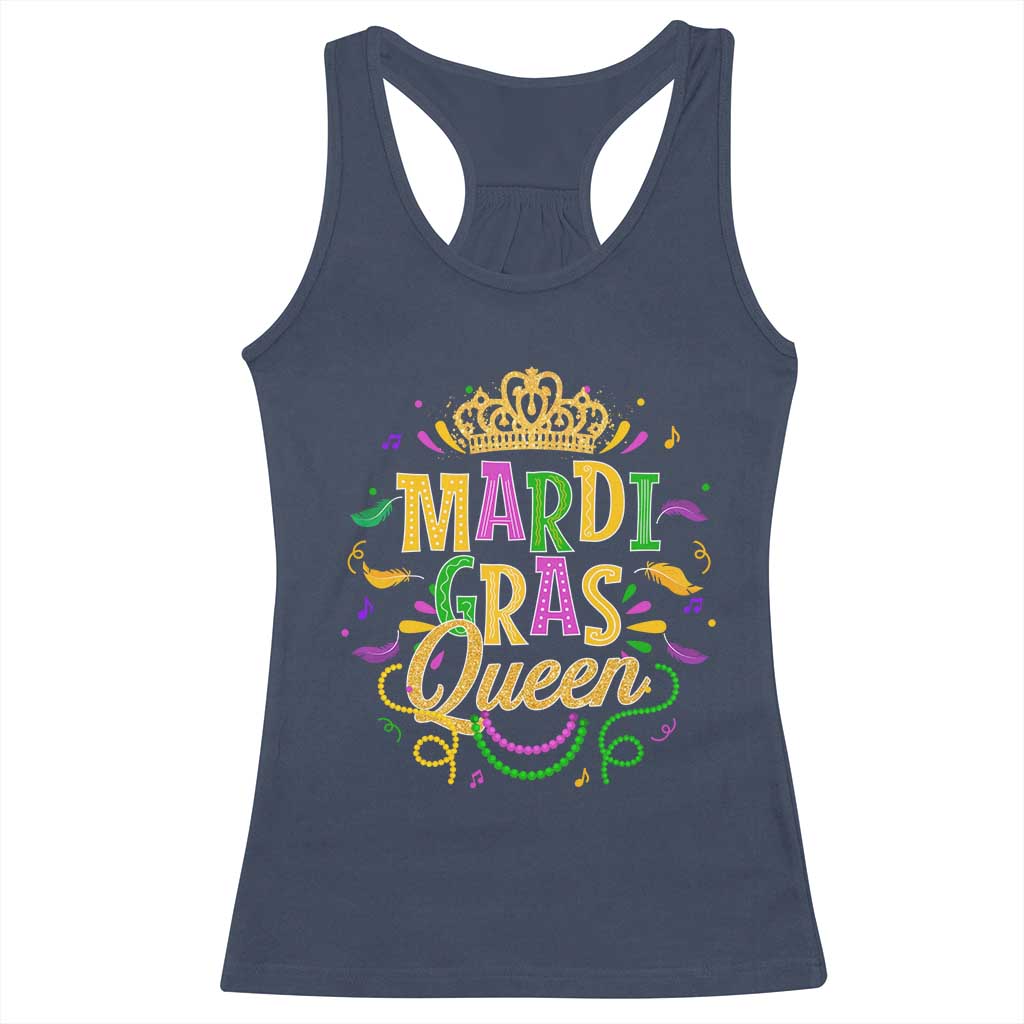 Mardi Gras Queen Racerback Tank Top Parade Party Fat Tuesday New Orleans TS09 Navy Print Your Wear