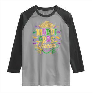 Mardi Gras Queen Raglan Shirt Parade Party Fat Tuesday New Orleans TS09 Sport Gray Black Print Your Wear