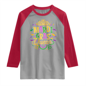 Mardi Gras Queen Raglan Shirt Parade Party Fat Tuesday New Orleans TS09 Sport Gray Red Print Your Wear