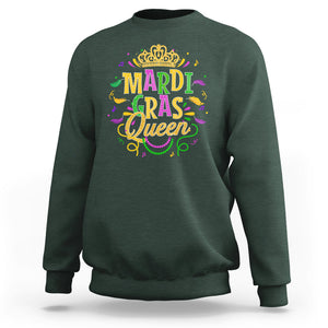 Mardi Gras Queen Sweatshirt Parade Party Fat Tuesday New Orleans TS09 Dark Forest Green Printyourwear