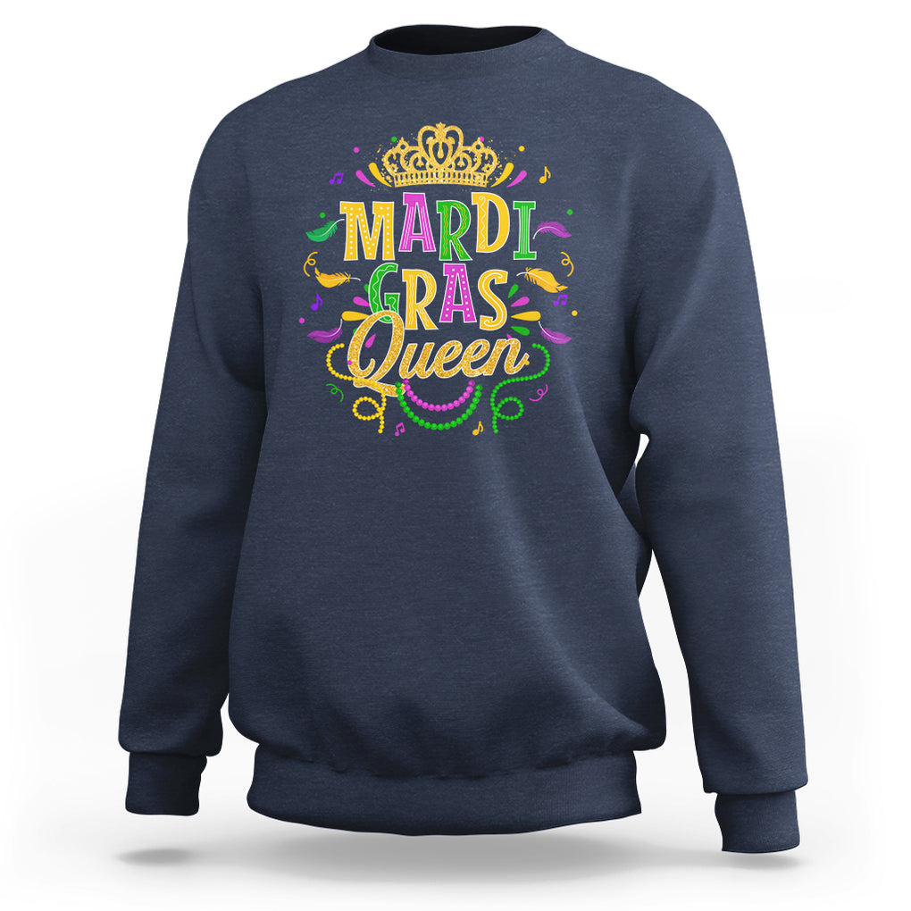 Mardi Gras Queen Sweatshirt Parade Party Fat Tuesday New Orleans TS09 Navy Printyourwear