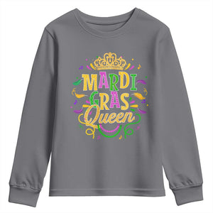 Mardi Gras Queen Youth Sweatshirt Parade Party Fat Tuesday New Orleans TS09 Charcoal Print Your Wear