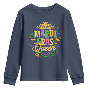 Mardi Gras Queen Youth Sweatshirt Parade Party Fat Tuesday New Orleans TS09 Navy Print Your Wear