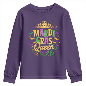 Mardi Gras Queen Youth Sweatshirt Parade Party Fat Tuesday New Orleans TS09 Purple Print Your Wear