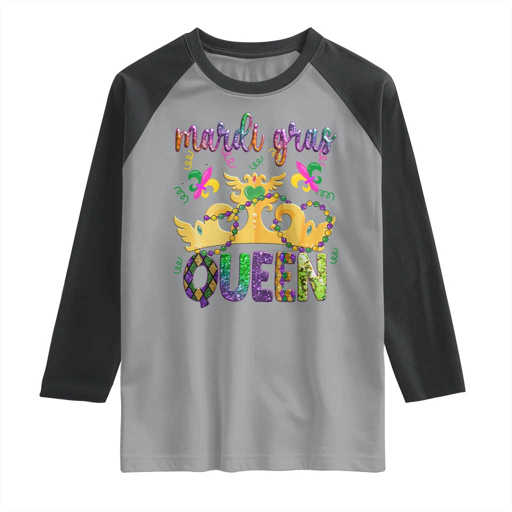 Mardi Gras Queen Carnival New Orleans Raglan Shirt TS09 Sport Gray Black Print Your Wear