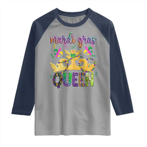 Mardi Gras Queen Carnival New Orleans Raglan Shirt TS09 Sport Gray Navy Print Your Wear