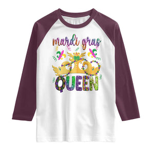 Mardi Gras Queen Carnival New Orleans Raglan Shirt TS09 White Maroon Print Your Wear