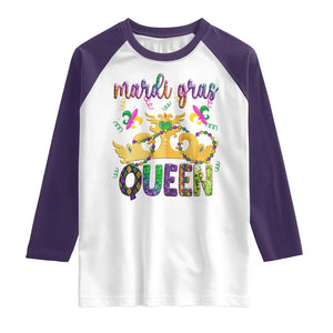 Mardi Gras Queen Carnival New Orleans Raglan Shirt TS09 White Purple Print Your Wear