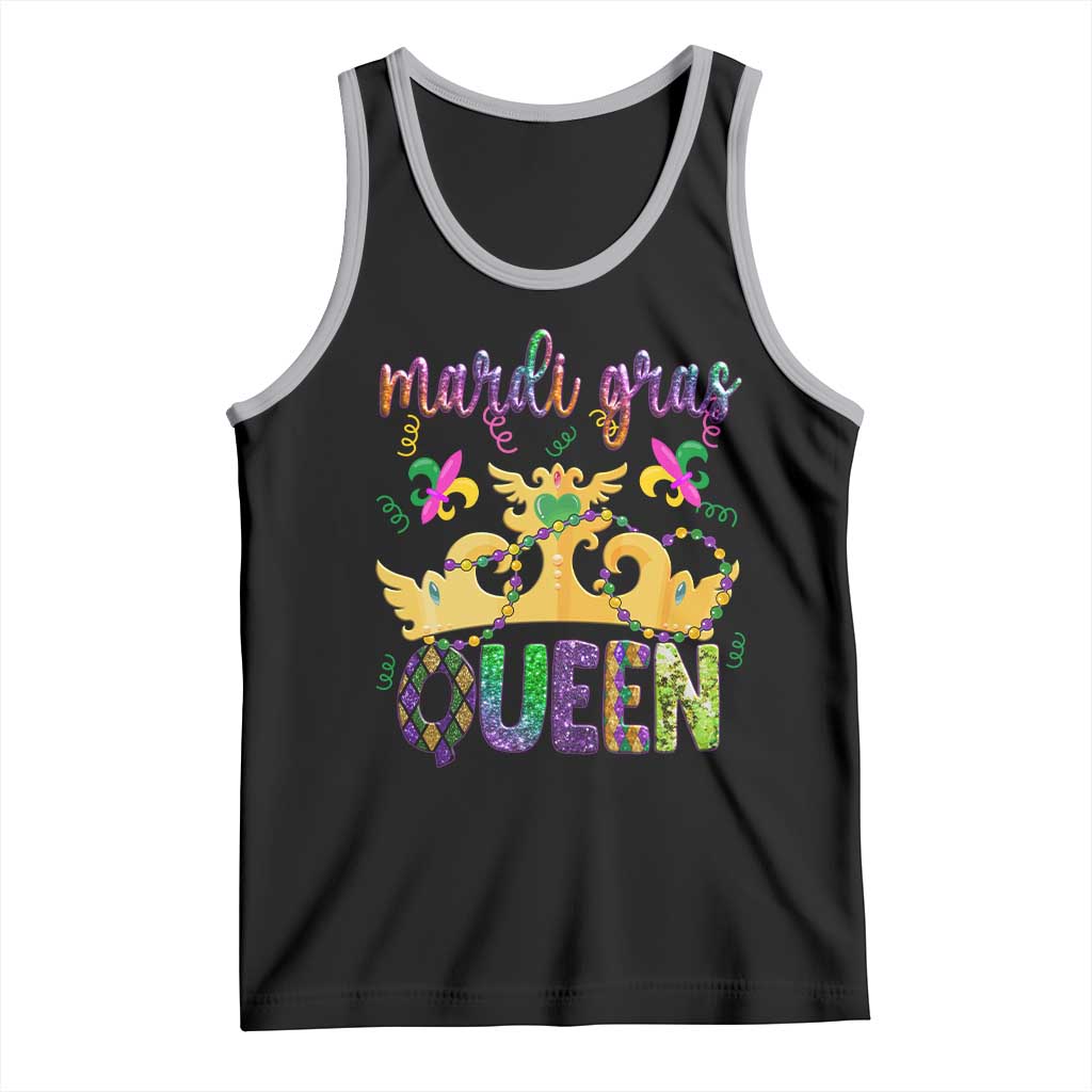Mardi Gras Queen Carnival New Orleans Tank Top TS09 Black Athletic Heather Print Your Wear
