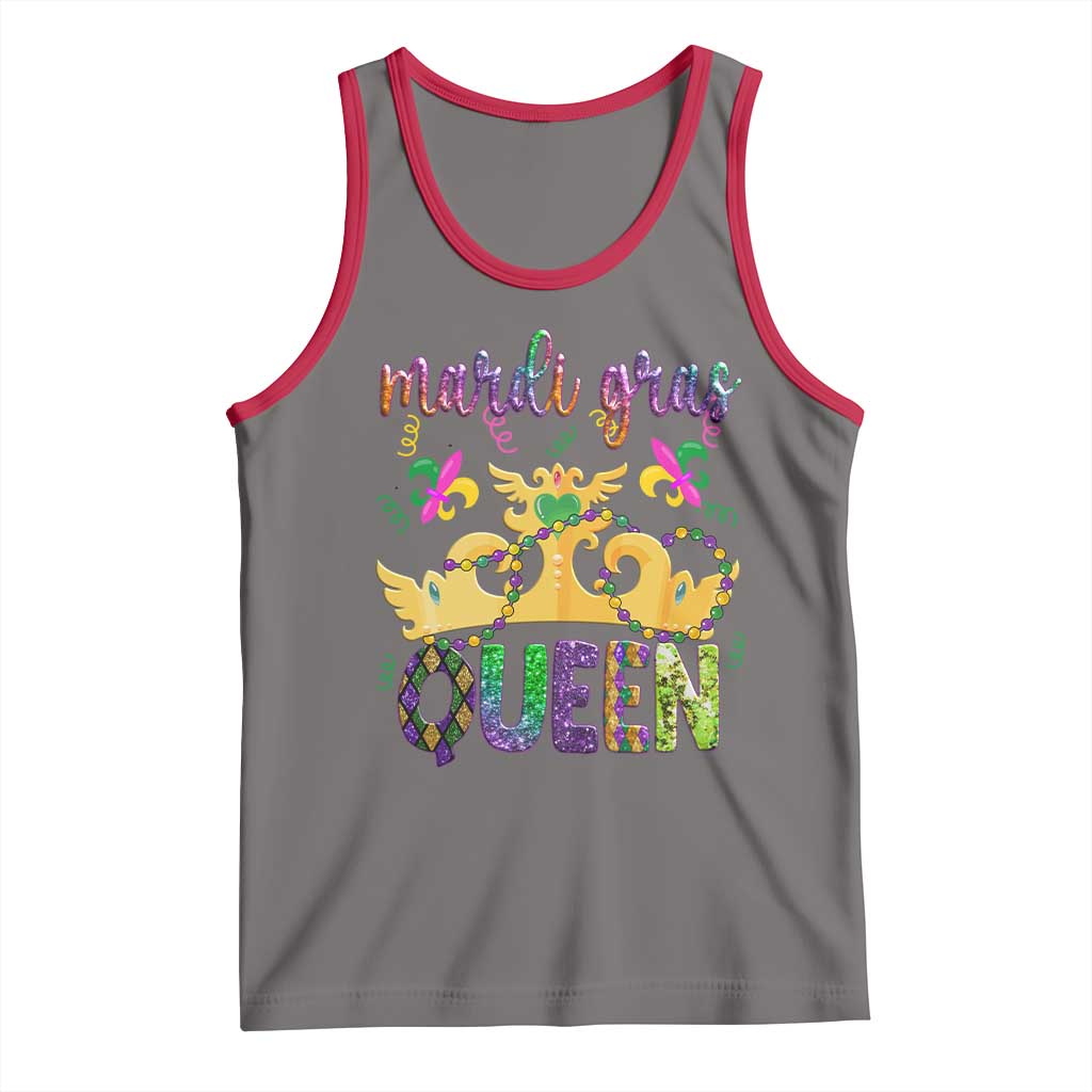 Mardi Gras Queen Carnival New Orleans Tank Top TS09 Deep Heather Red Print Your Wear
