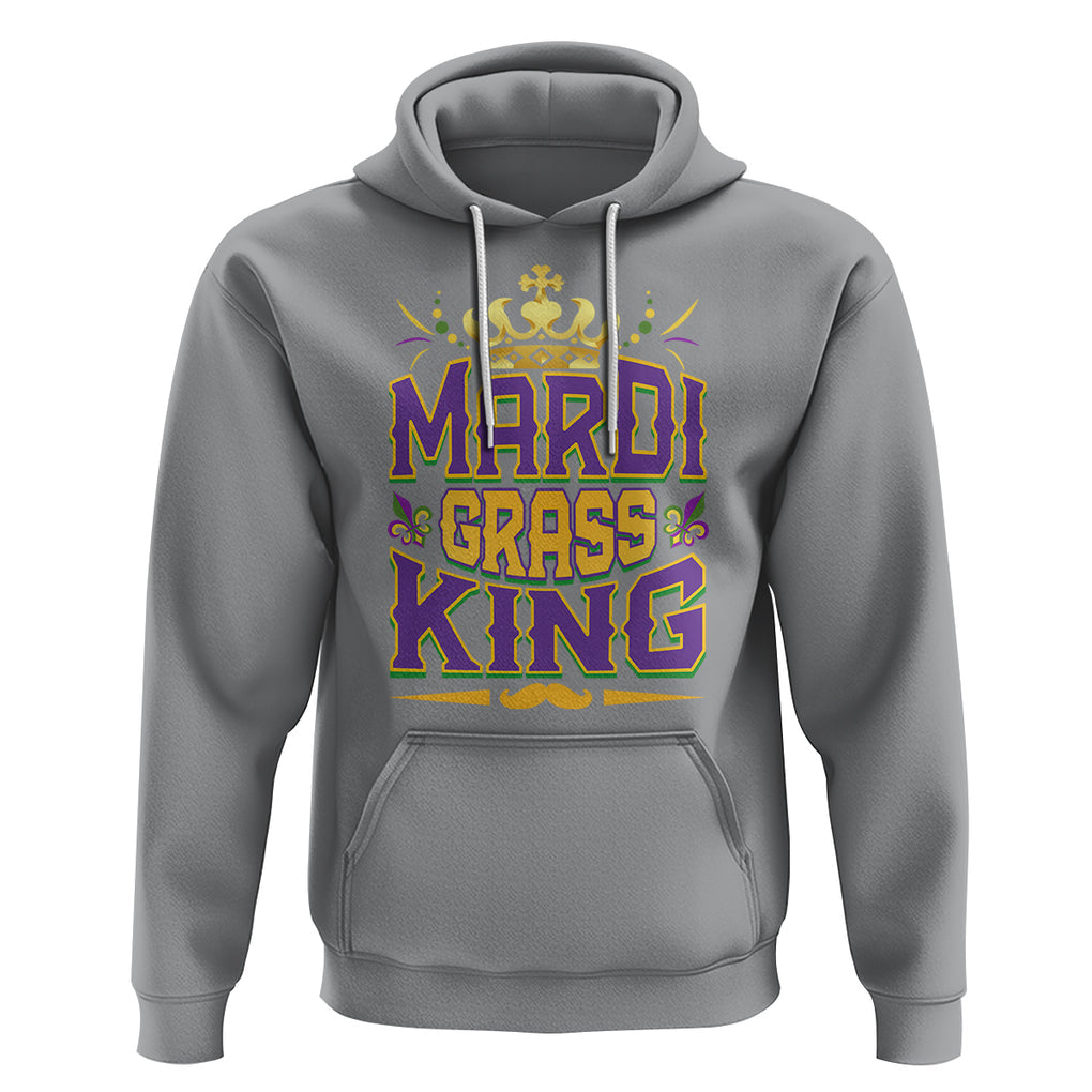 Mardi Gras King Hoodie Parade Party Fat Tuesday New Orleans TS09 Sport Gray Printyourwear