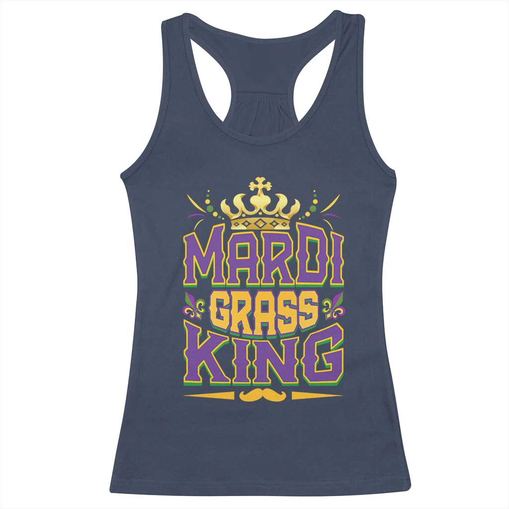 Mardi Gras King Racerback Tank Top Parade Party Fat Tuesday New Orleans TS09 Navy Print Your Wear