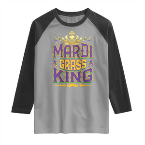 Mardi Gras King Raglan Shirt Parade Party Fat Tuesday New Orleans TS09 Sport Gray Black Print Your Wear