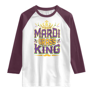Mardi Gras King Raglan Shirt Parade Party Fat Tuesday New Orleans TS09 White Maroon Print Your Wear