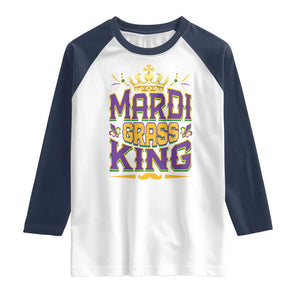 Mardi Gras King Raglan Shirt Parade Party Fat Tuesday New Orleans TS09 White Navy Print Your Wear