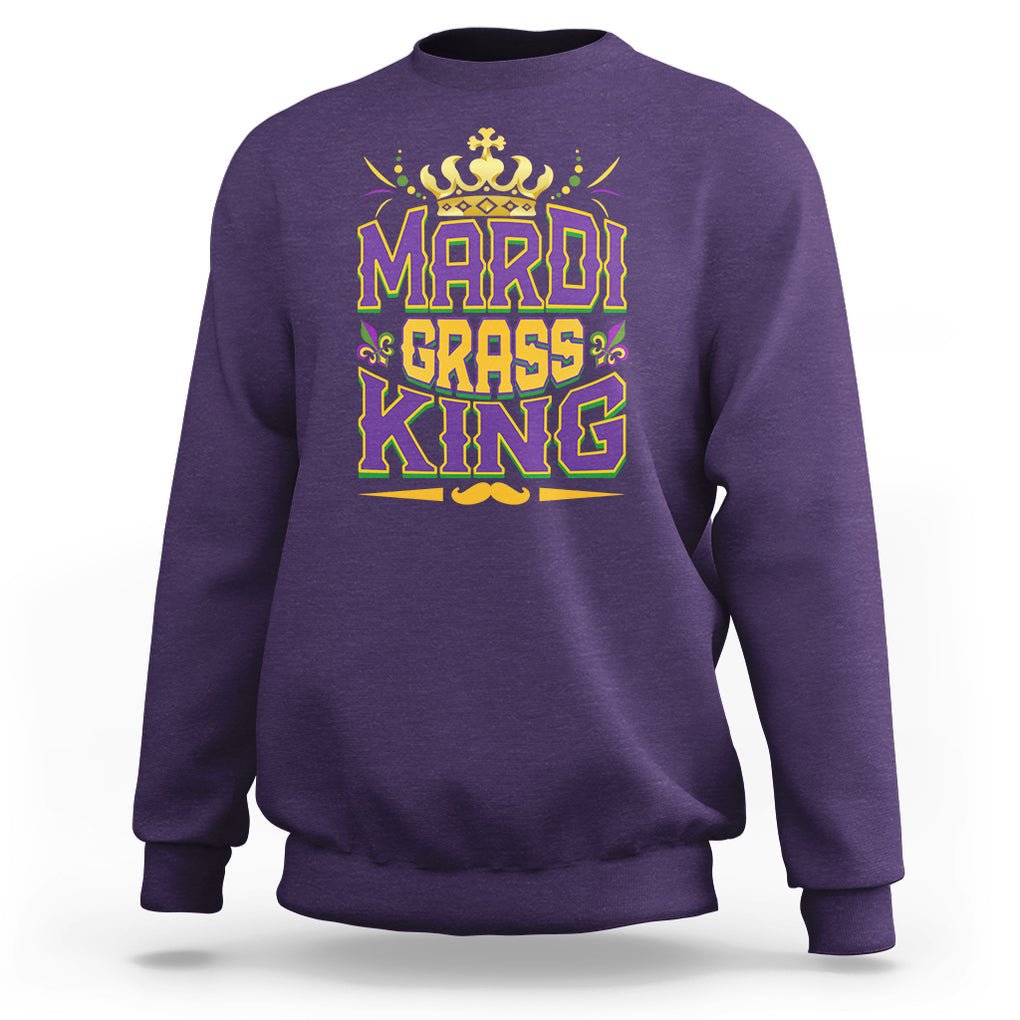 Mardi Gras King Sweatshirt Parade Party Fat Tuesday New Orleans TS09 Purple Printyourwear