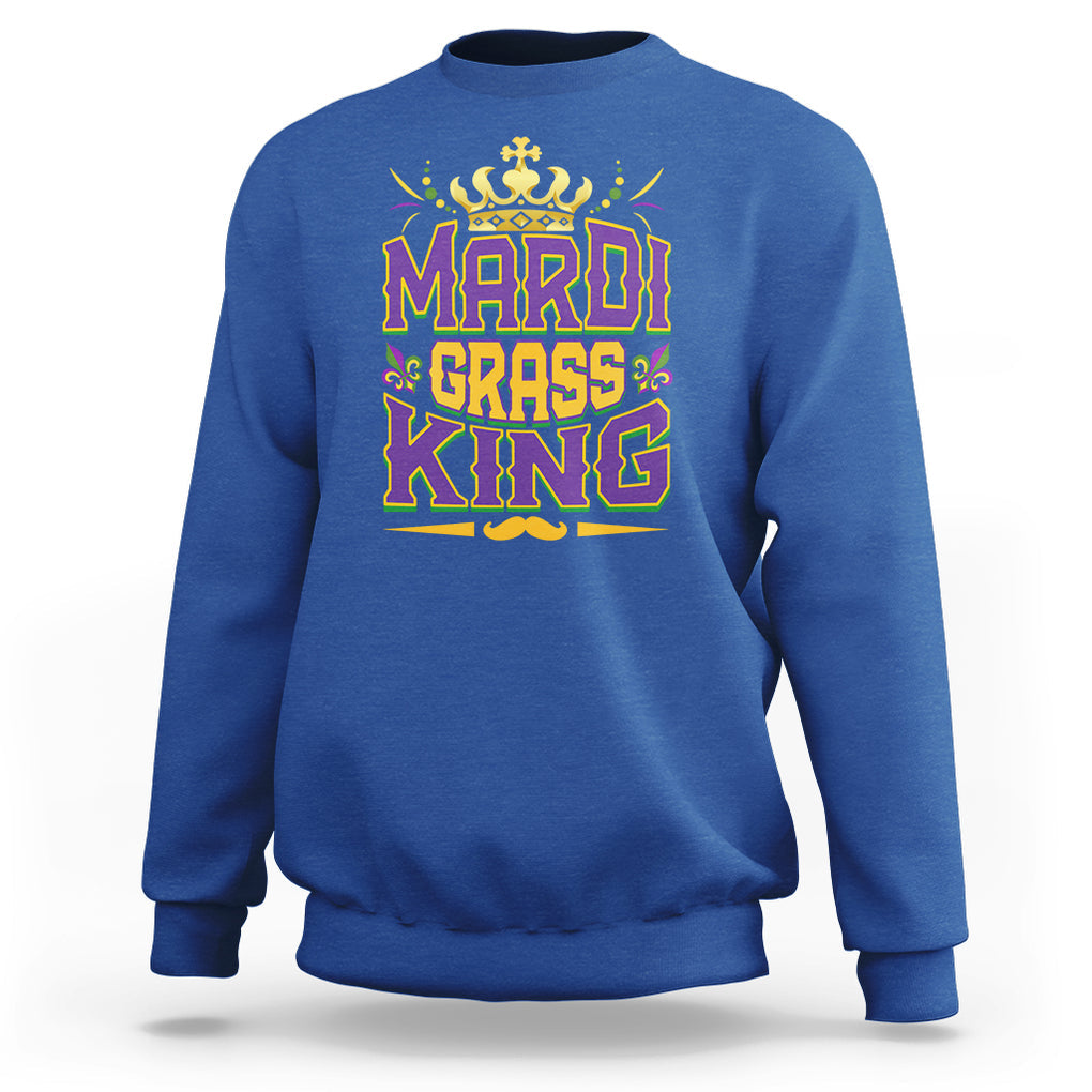 Mardi Gras King Sweatshirt Parade Party Fat Tuesday New Orleans TS09 Royal Blue Printyourwear
