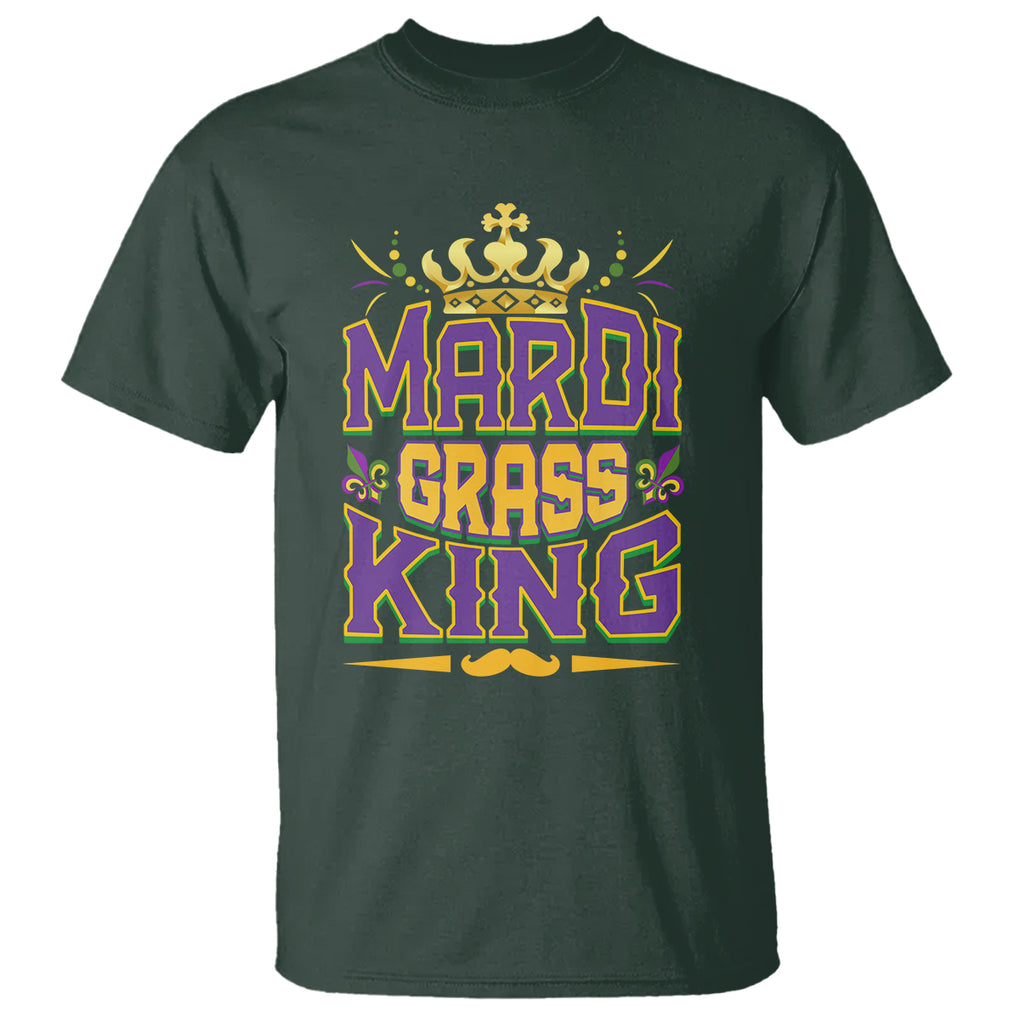 Mardi Gras King T Shirt Parade Party Fat Tuesday New Orleans TS09 Dark Forest Green Printyourwear