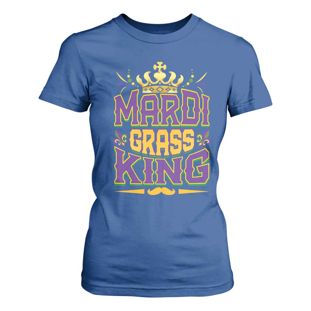 Mardi Gras King T Shirt For Women Parade Party Fat Tuesday New Orleans TS09 Royal Blue Print Your Wear
