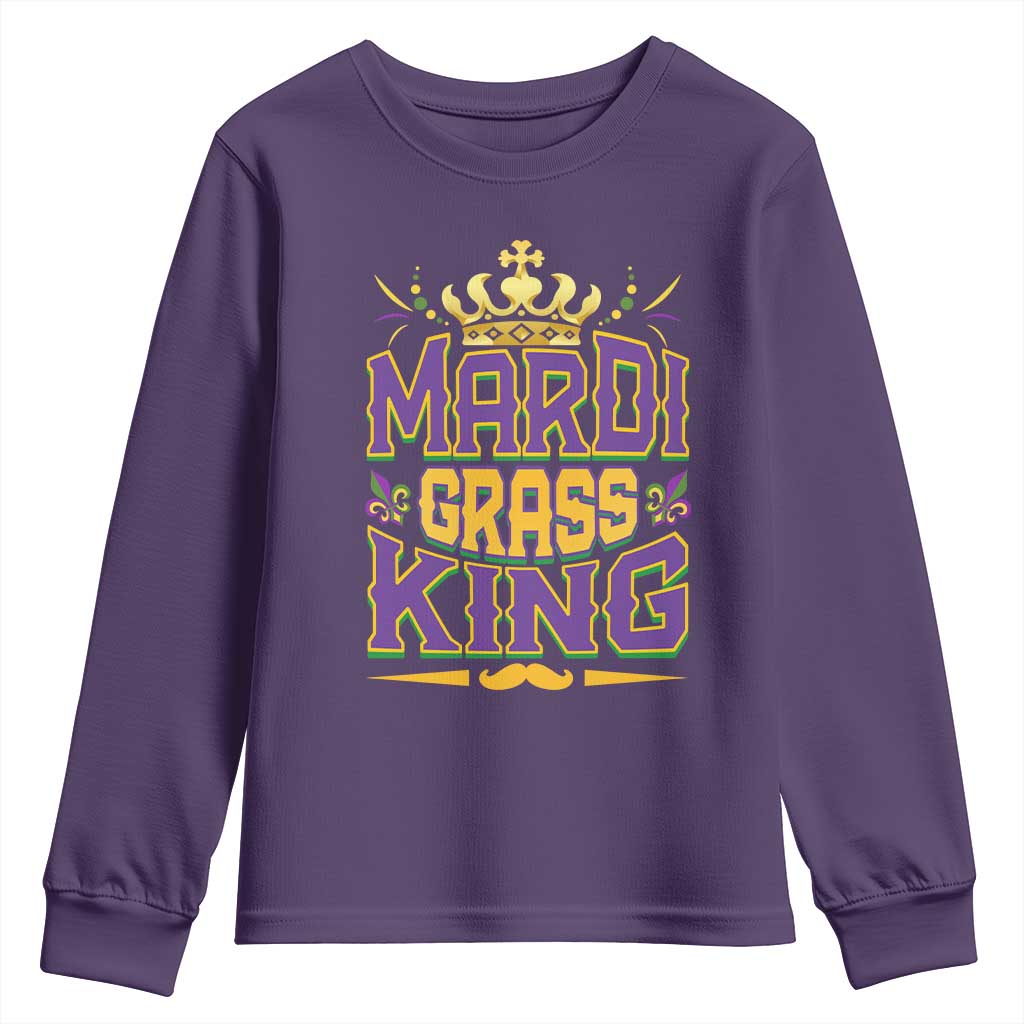 Mardi Gras King Youth Sweatshirt Parade Party Fat Tuesday New Orleans TS09 Purple Print Your Wear