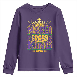 Mardi Gras King Youth Sweatshirt Parade Party Fat Tuesday New Orleans TS09 Purple Print Your Wear