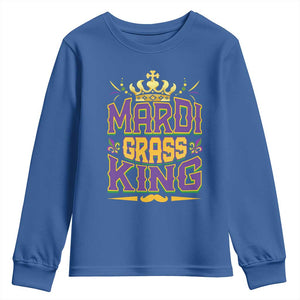 Mardi Gras King Youth Sweatshirt Parade Party Fat Tuesday New Orleans TS09 Royal Blue Print Your Wear