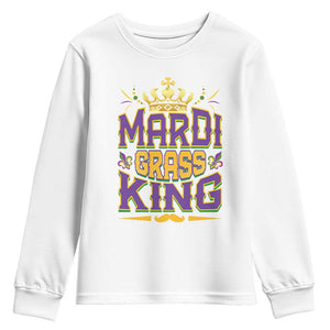 Mardi Gras King Youth Sweatshirt Parade Party Fat Tuesday New Orleans TS09 White Print Your Wear
