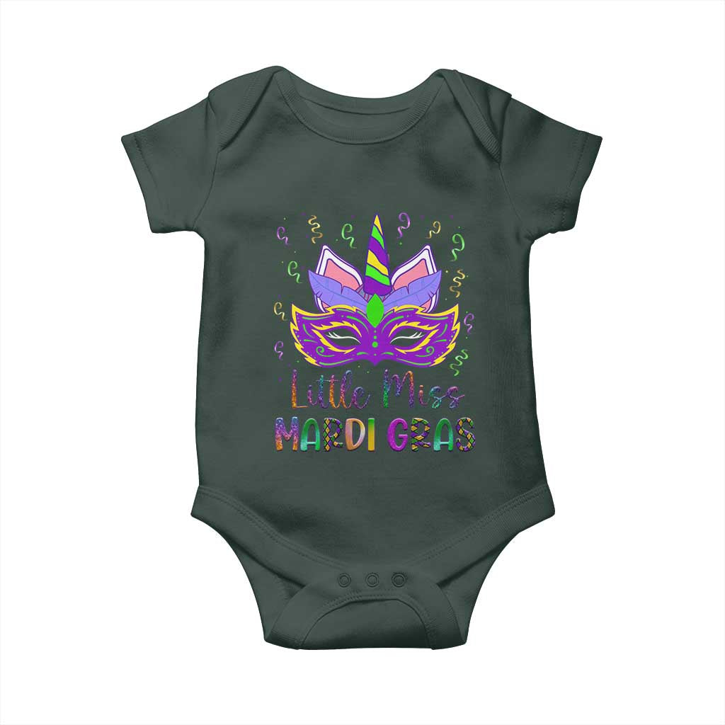 Mardi Gras Baby Onesie Little Miss Unicorn Cute Girl Women TS09 Print Your Wear