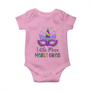 Mardi Gras Baby Onesie Little Miss Unicorn Cute Girl Women TS09 Light Pink Print Your Wear