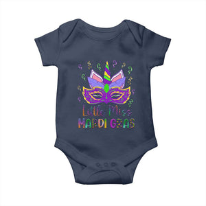 Mardi Gras Baby Onesie Little Miss Unicorn Cute Girl Women TS09 Navy Print Your Wear