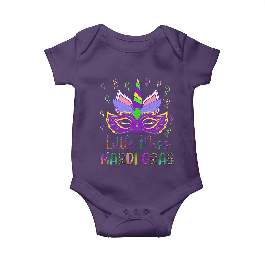 Mardi Gras Baby Onesie Little Miss Unicorn Cute Girl Women TS09 Purple Print Your Wear