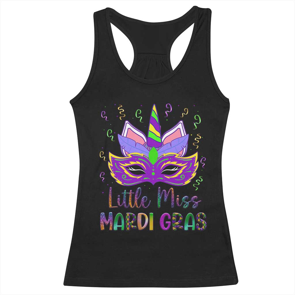 Mardi Gras Racerback Tank Top Little Miss Unicorn Cute Girl Women TS09 Black Print Your Wear