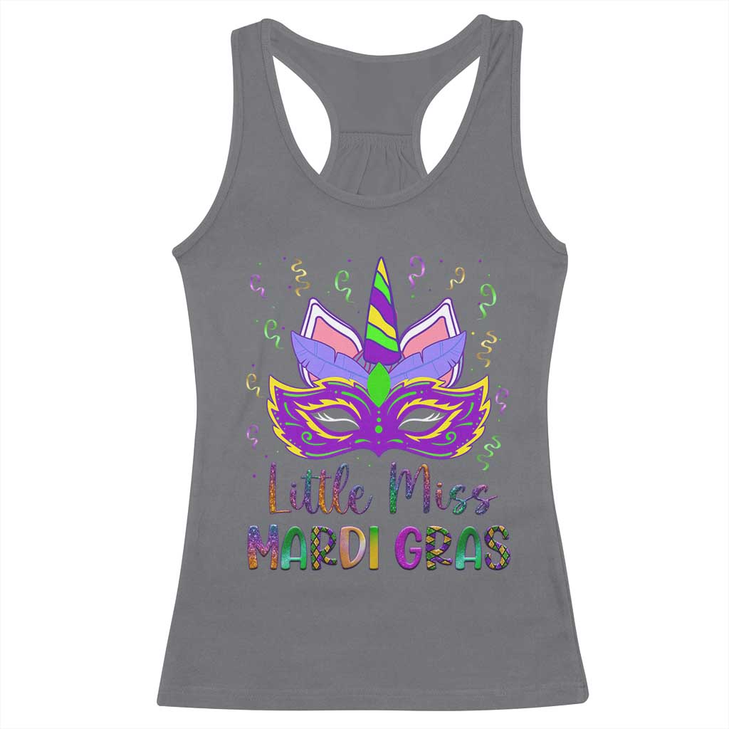 Mardi Gras Racerback Tank Top Little Miss Unicorn Cute Girl Women TS09 Charcoal Print Your Wear