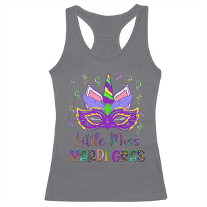 Mardi Gras Racerback Tank Top Little Miss Unicorn Cute Girl Women TS09 Charcoal Print Your Wear