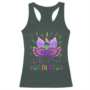 Mardi Gras Racerback Tank Top Little Miss Unicorn Cute Girl Women TS09 Dark Forest Green Print Your Wear