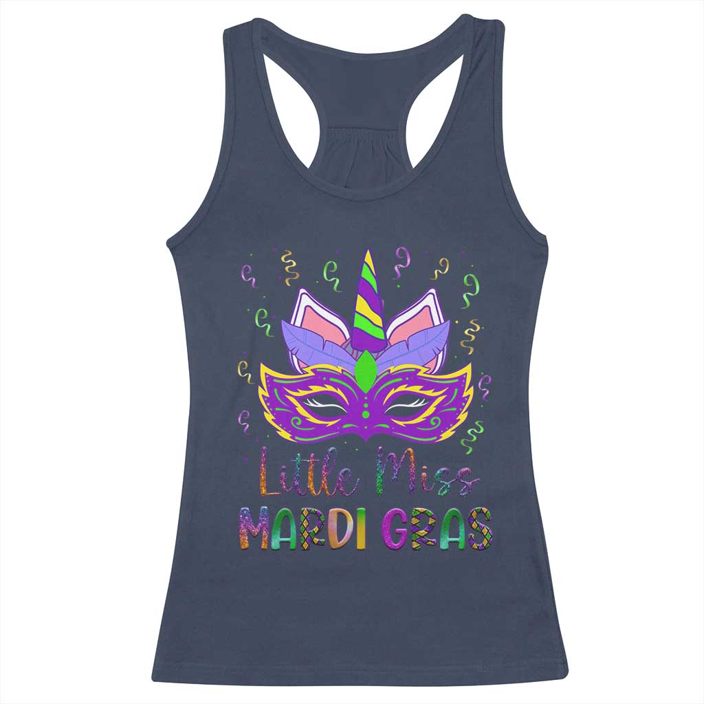 Mardi Gras Racerback Tank Top Little Miss Unicorn Cute Girl Women TS09 Navy Print Your Wear