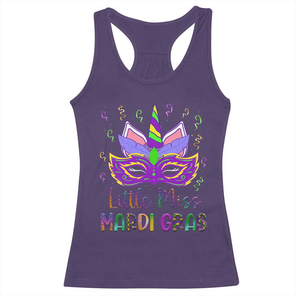 Mardi Gras Racerback Tank Top Little Miss Unicorn Cute Girl Women TS09 Purple Print Your Wear