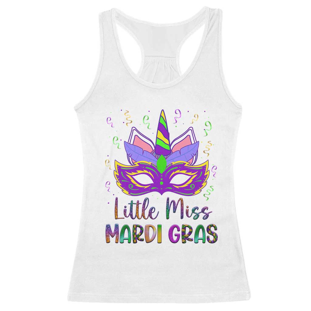 Mardi Gras Racerback Tank Top Little Miss Unicorn Cute Girl Women TS09 White Print Your Wear