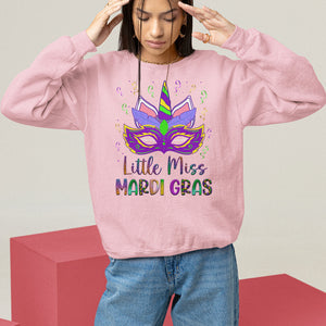 Mardi Gras Sweatshirt Little Miss Unicorn Cute Girl Women TS09 Light Pink Printyourwear