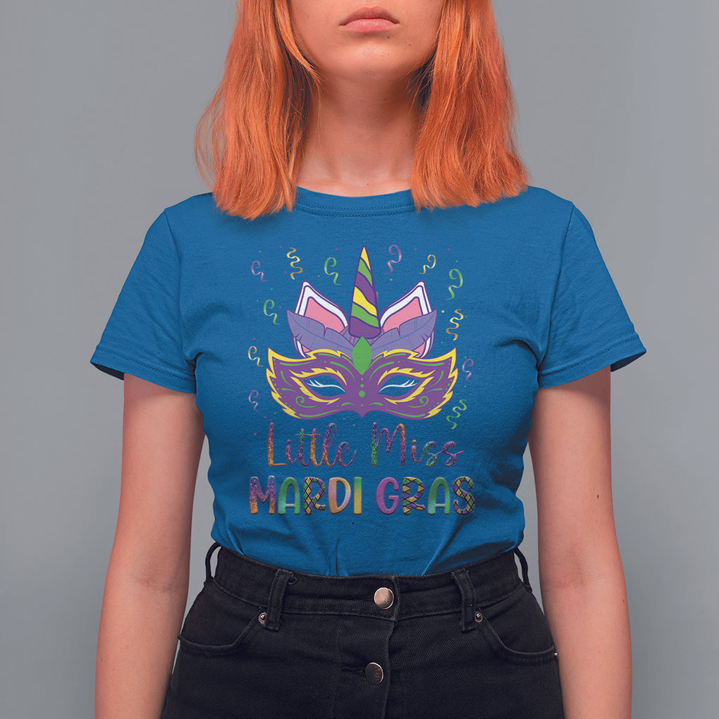 Mardi Gras T Shirt For Women Little Miss Unicorn Cute Girl Women TS09 Royal Blue Printyourwear