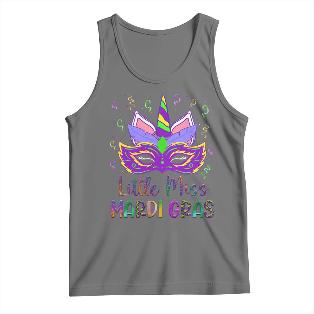 Mardi Gras Tank Top Little Miss Unicorn Cute Girl Women TS09 Black Heather Print Your Wear