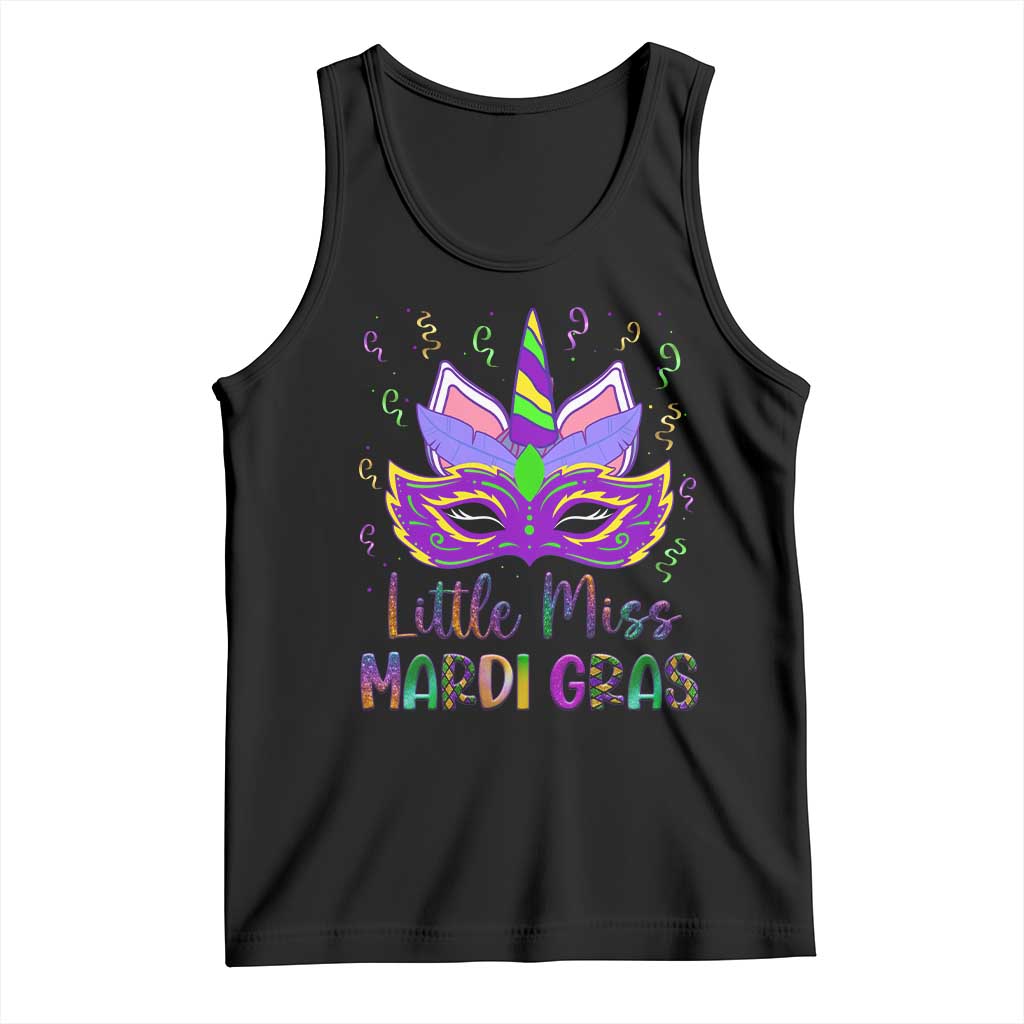Mardi Gras Tank Top Little Miss Unicorn Cute Girl Women TS09 Black Print Your Wear