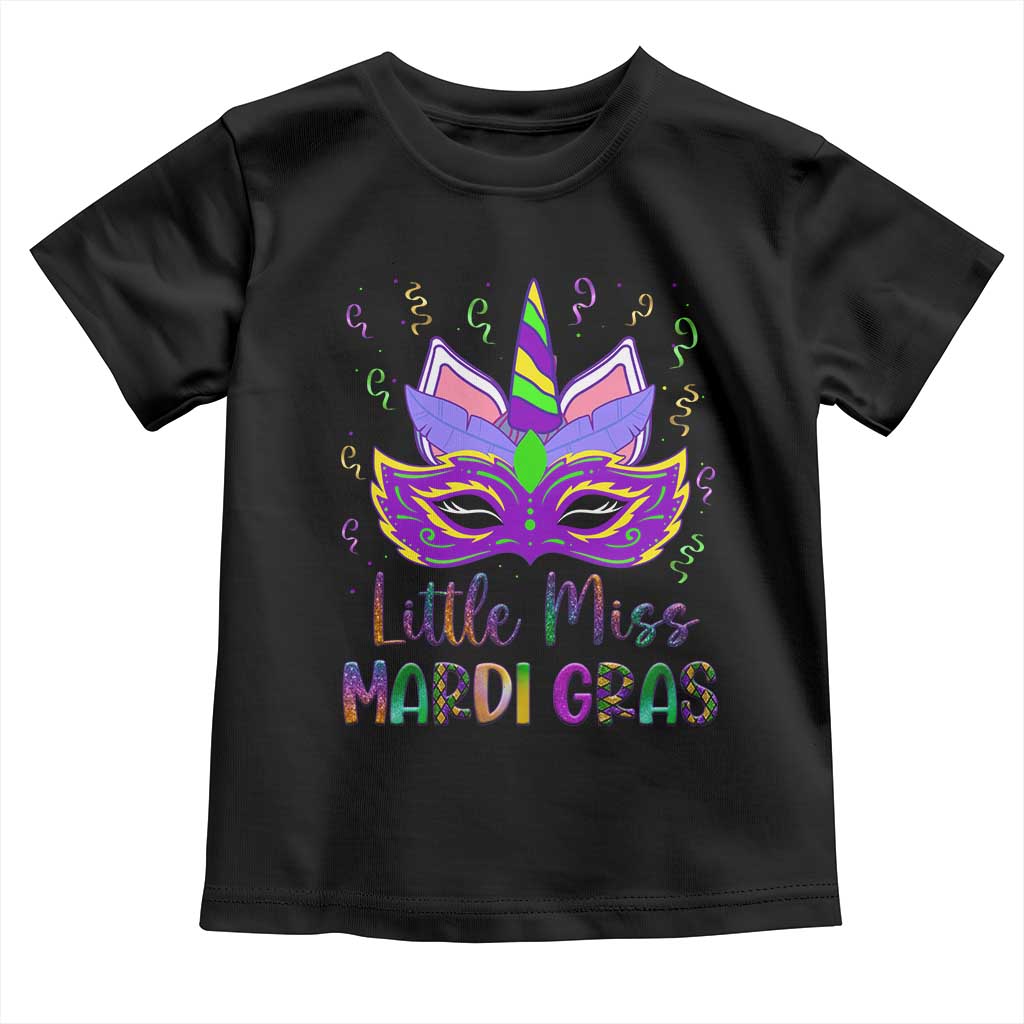 Mardi Gras Toddler T Shirt Little Miss Unicorn Cute Girl Women TS09 Black Print Your Wear